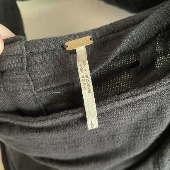 Free People Sz L Cotton Linen Beach Open Back Cutout The Simple Life Maxi Dress - Picture 9 of 14